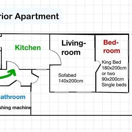 Apartment Superior Zentrum Historische Altstadt 2 Schlafzimmer 2 Badezimmer Kingsize-betten, Fuer Bis Zu 8 Personen